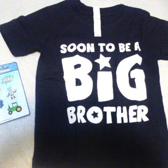 Blue SOON 2 BE A BIG BROTHER Boys T-Shirt SZ 2 by Rabbit Skins Boys T-Shirt - Picture 1 of 3
